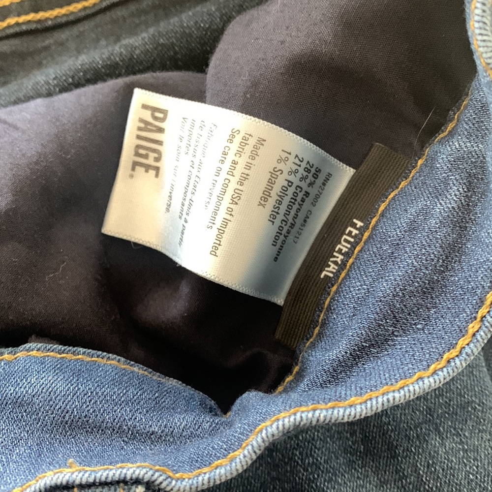 Paige “Federal” Blue Jeans Mens Size 34, Tailored for 28” Inseam, EUC - Picture 2 of 6